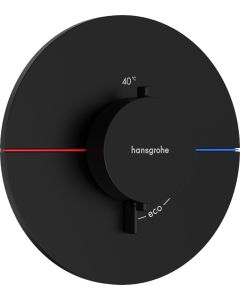 Baterie dus termostatata Hansgrohe ShowerSelect Comfort S cu montaj incastrat, necesita corp ingropat, negru mat