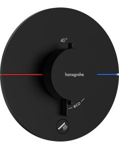Baterie cada - dus termostatata Hansgrohe ShowerSelect Comfort S cu montaj incastrat, necesita corp ingropat, negru mat