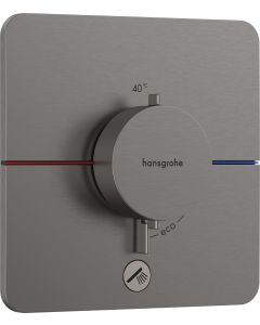 Baterie dus termostatata Hansgrohe ShowerSelect Comfort Q cu montaj incastrat, necesita corp ingropat, negru periat