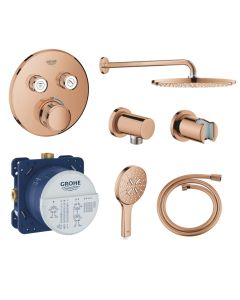 Sistem de dus incastrat termostatat Grohe Grohtherm SmartControl Round cu 2 consumatori, warm susnset