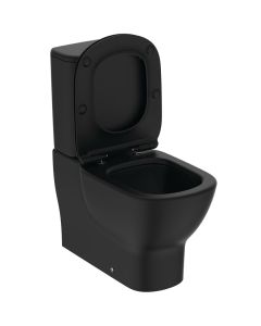 Set complet vas WC Ideal Standard Tesi Aquablade Black cu rezervor si capac slim inchidere lenta